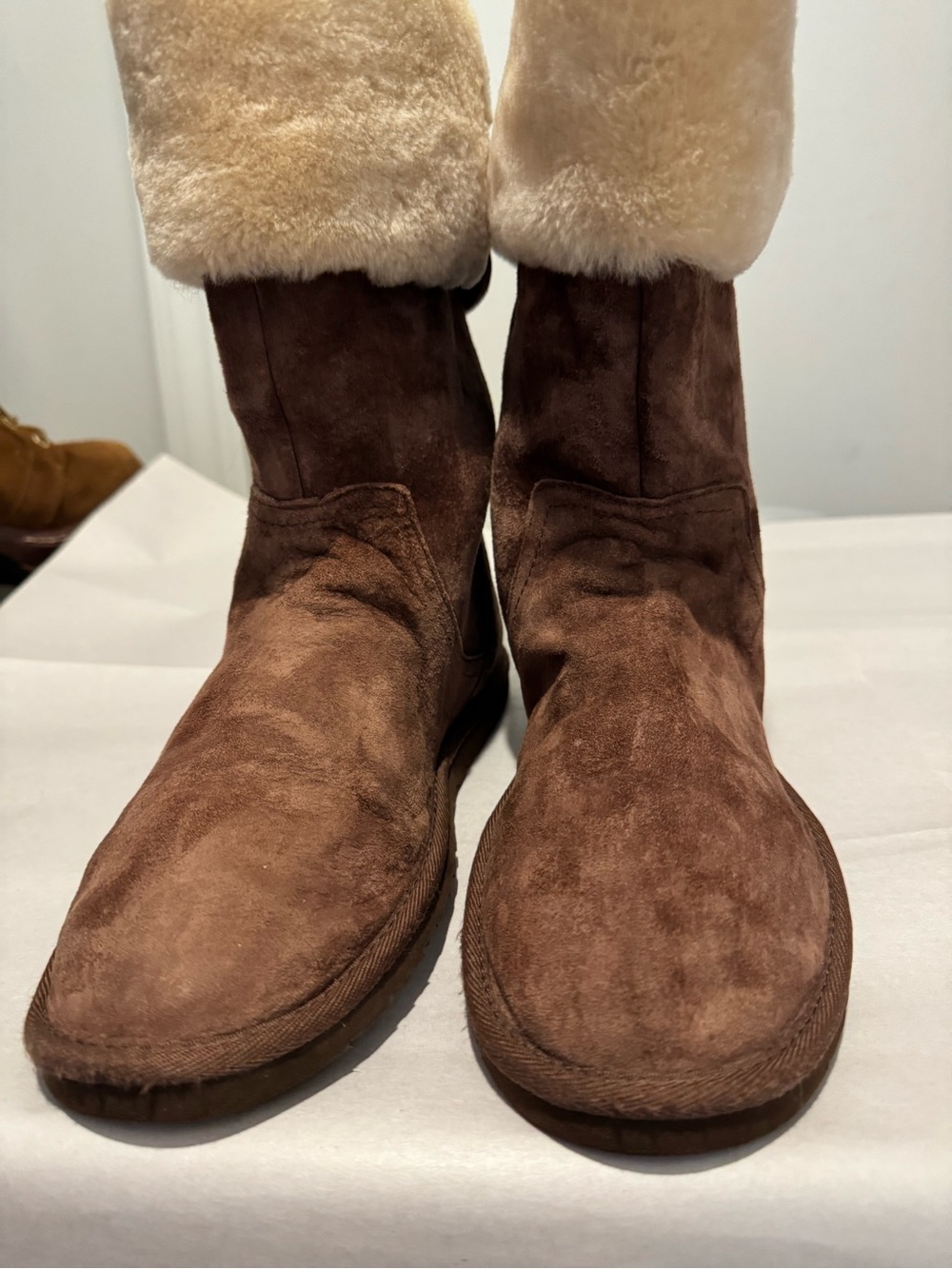 UGG Men's Chocolate Brown Suede Shearling Boots